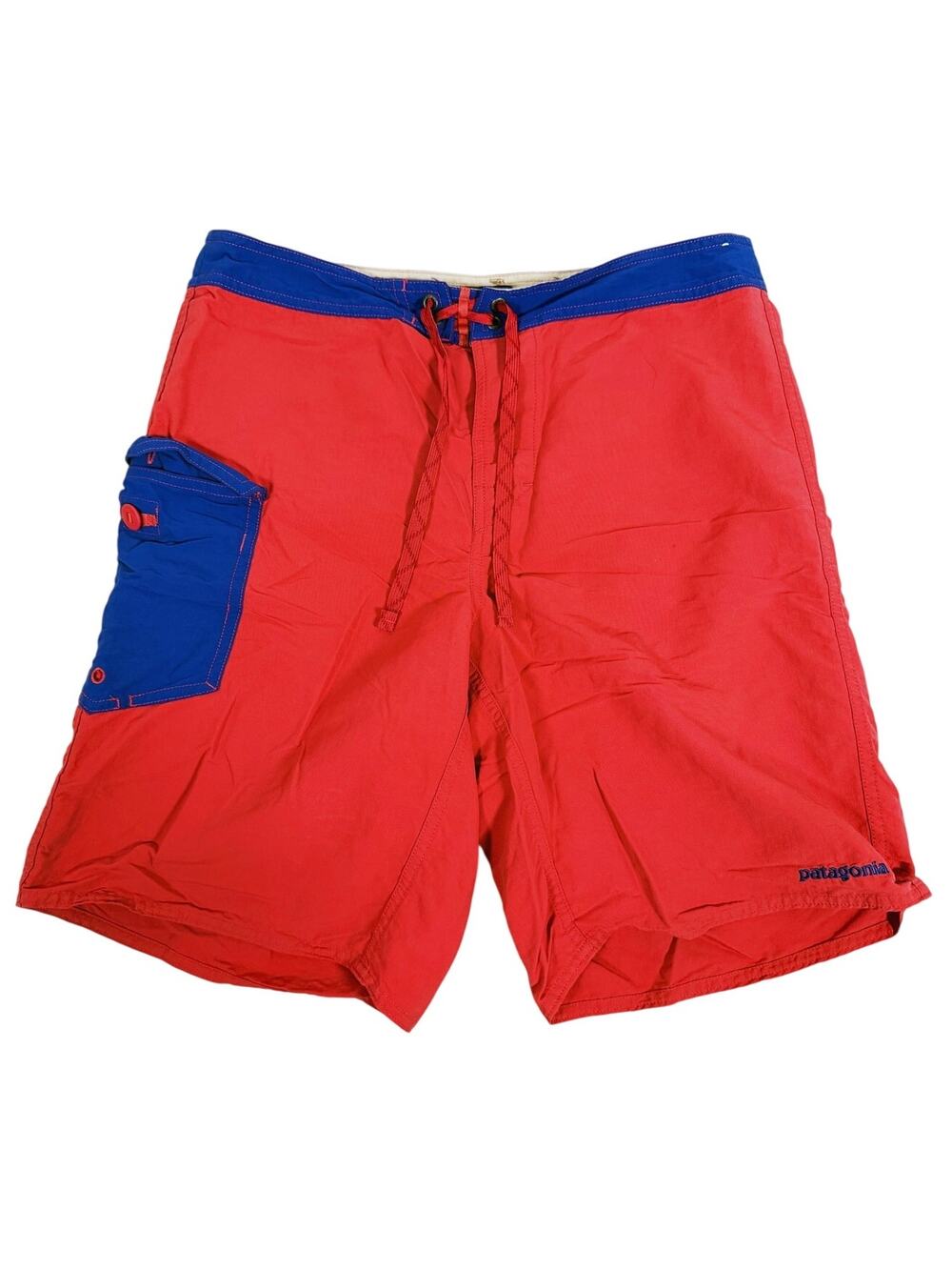Patagonia Mens Wavefarer Board Shorts Size 32 Static Red Swim Surf Beach Outdoor